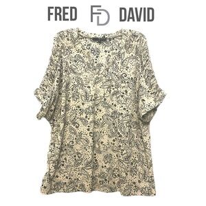 Fred David Paisley Printed Top 27"p2p 28"length